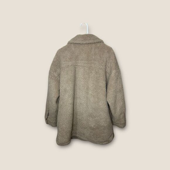 Garage Tan Teddy Sherpa Jacket Size Medium/Large - Picture 2 of 6